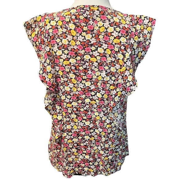 Sanctuary Clementine Ruffle Rayon Floral Print Blouse Size Small - Picture 5 of 12